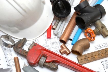 Plumbing parts, tools, and plans used by Plumbing Warehouse.